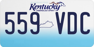KY license plate 559VDC