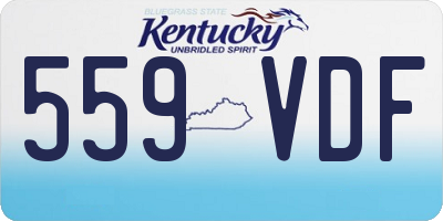 KY license plate 559VDF