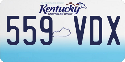 KY license plate 559VDX