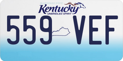 KY license plate 559VEF