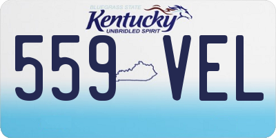 KY license plate 559VEL