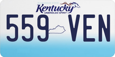 KY license plate 559VEN