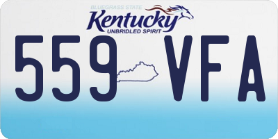 KY license plate 559VFA