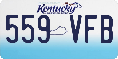 KY license plate 559VFB