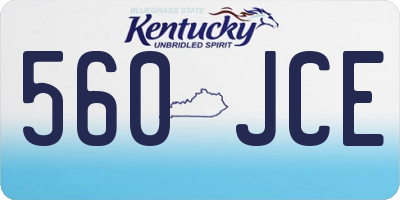 KY license plate 560JCE