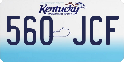 KY license plate 560JCF