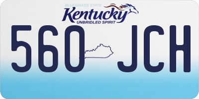 KY license plate 560JCH