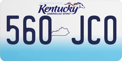 KY license plate 560JCO