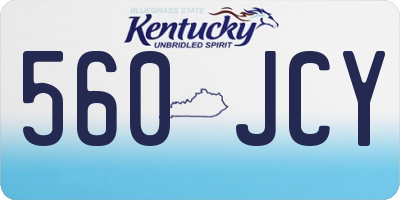 KY license plate 560JCY