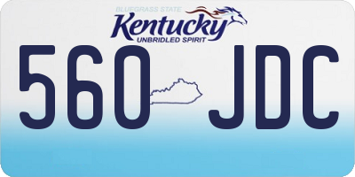 KY license plate 560JDC
