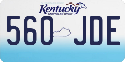 KY license plate 560JDE