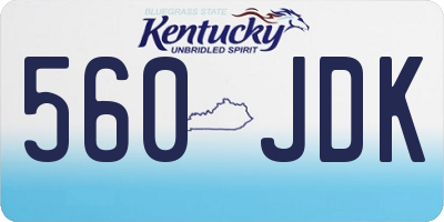 KY license plate 560JDK