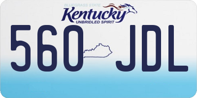 KY license plate 560JDL