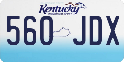 KY license plate 560JDX