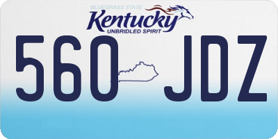 KY license plate 560JDZ