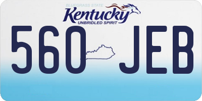 KY license plate 560JEB