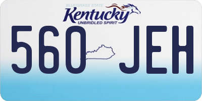 KY license plate 560JEH