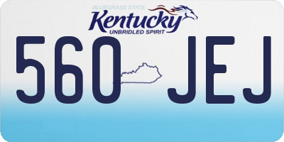 KY license plate 560JEJ