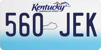 KY license plate 560JEK