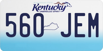 KY license plate 560JEM