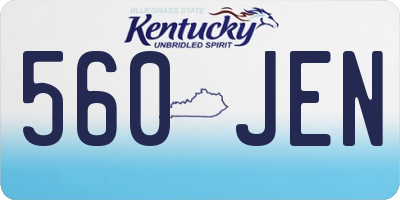 KY license plate 560JEN