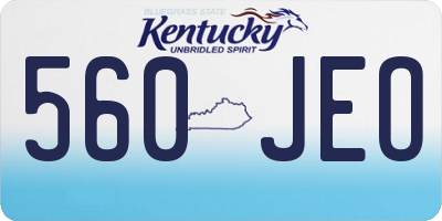 KY license plate 560JEO