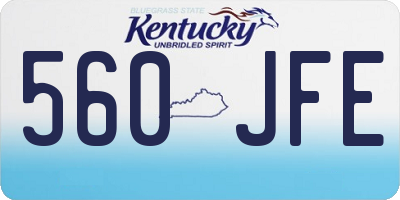 KY license plate 560JFE