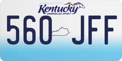 KY license plate 560JFF