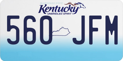 KY license plate 560JFM