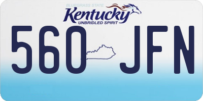 KY license plate 560JFN