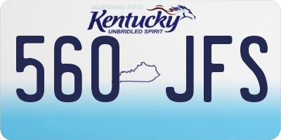 KY license plate 560JFS