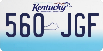 KY license plate 560JGF