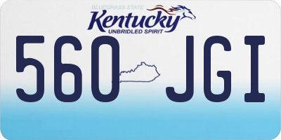 KY license plate 560JGI
