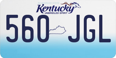 KY license plate 560JGL