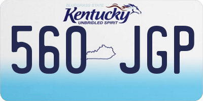KY license plate 560JGP
