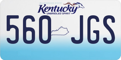 KY license plate 560JGS