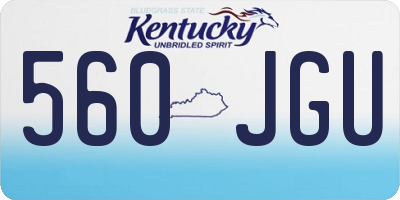 KY license plate 560JGU