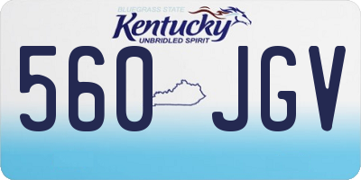 KY license plate 560JGV