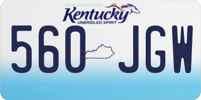 KY license plate 560JGW
