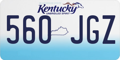 KY license plate 560JGZ