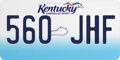 KY license plate 560JHF