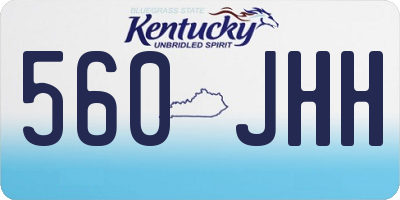 KY license plate 560JHH