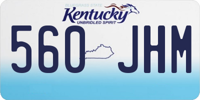 KY license plate 560JHM