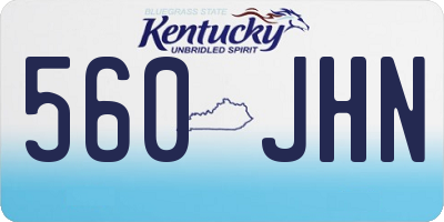 KY license plate 560JHN