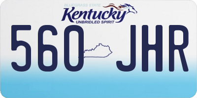 KY license plate 560JHR