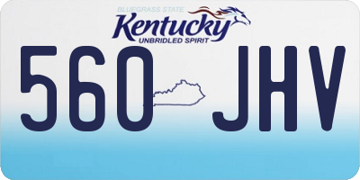 KY license plate 560JHV