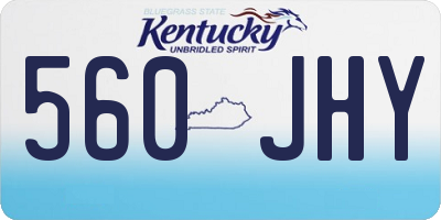 KY license plate 560JHY