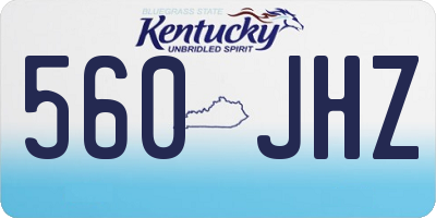 KY license plate 560JHZ