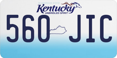 KY license plate 560JIC
