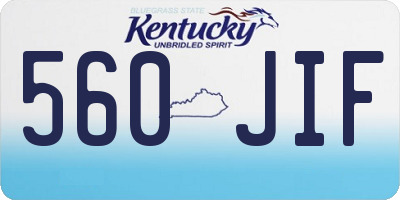 KY license plate 560JIF